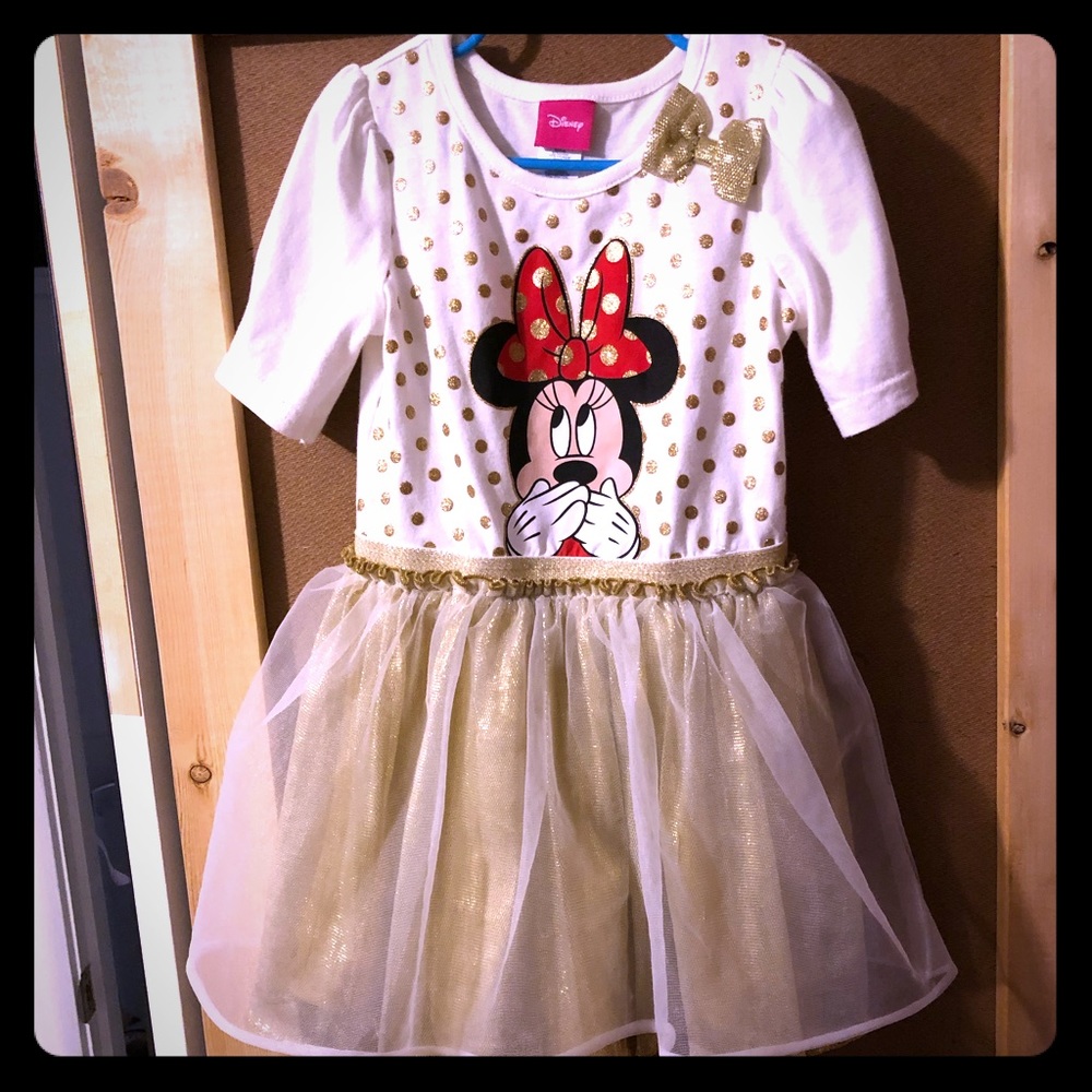 COPY - Minnie dress 5T worn once gold and white